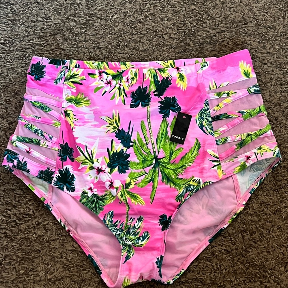 NWT Torrid High Waist Pink Swim Bottom